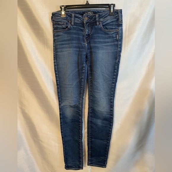 Silver Jeans  Co. Aiko High Rise Skinny Joga. Jean Medium Wash Ladies W28/L31 - Picture 11 of 12